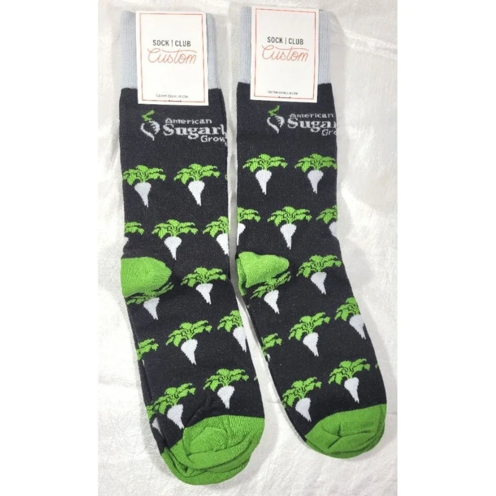 2 Pairs Custom Sock Club American Sugarbeet Growers Association - Black